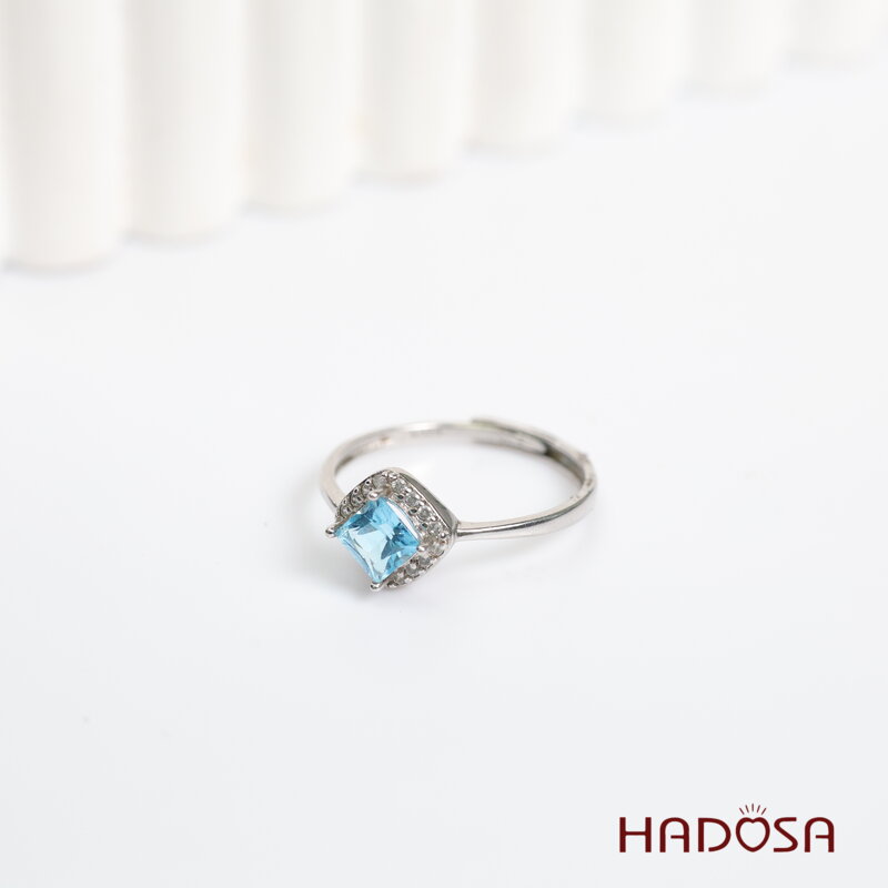 Nhẫn đá Topaz 5mm bạc 925