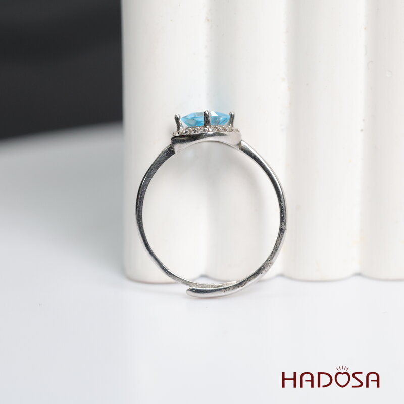 Nhẫn đá Topaz 5mm bạc 925