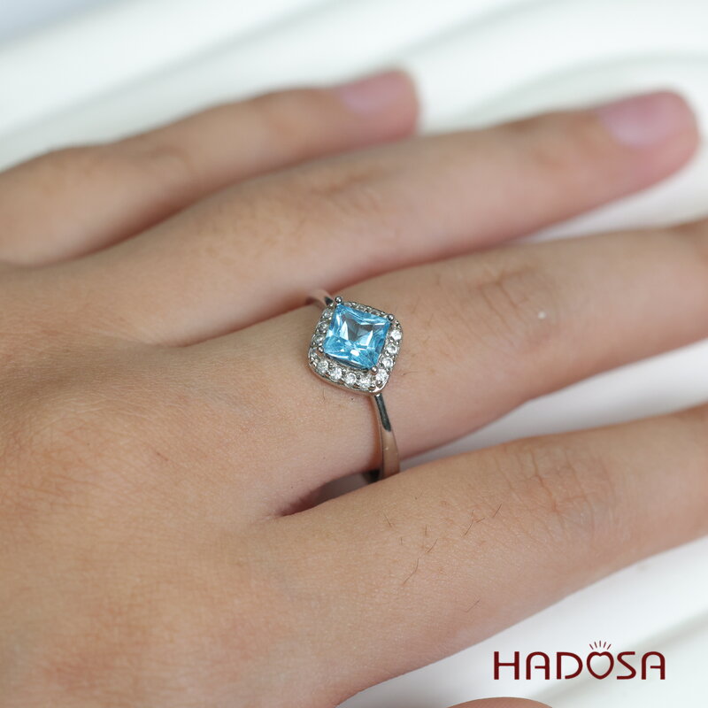 Nhẫn đá Topaz 5mm bạc 925
