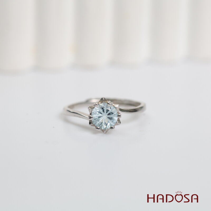 Nhẫn đá Topaz 6mm bạc 925