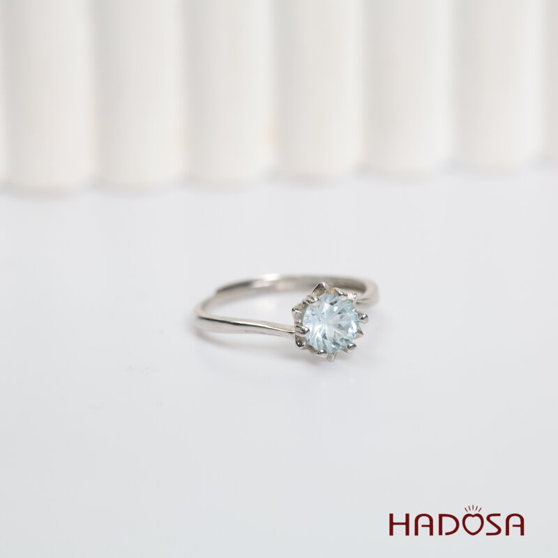 Nhẫn đá Topaz 6mm bạc 925