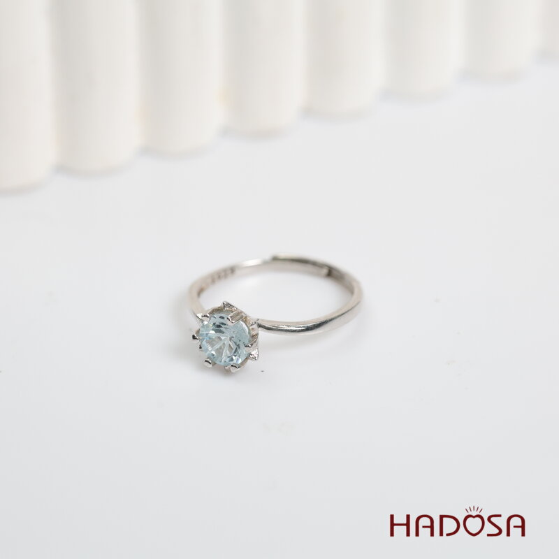 Nhẫn đá Topaz 6mm bạc 925