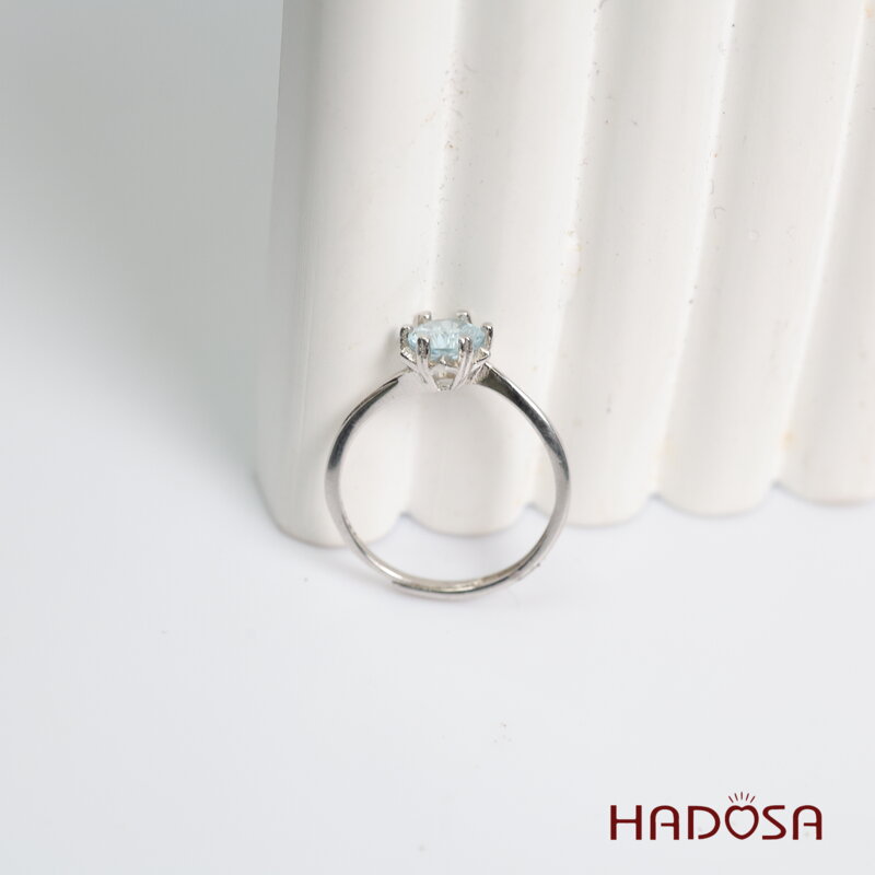 Nhẫn đá Topaz 6mm bạc 925