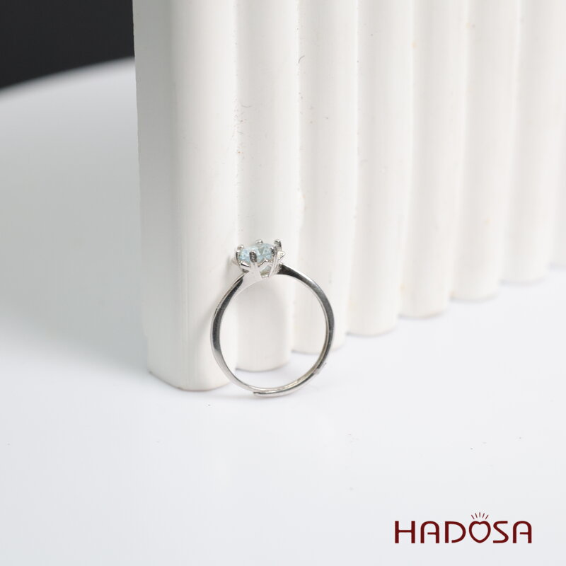 Nhẫn đá Topaz 6mm bạc 925