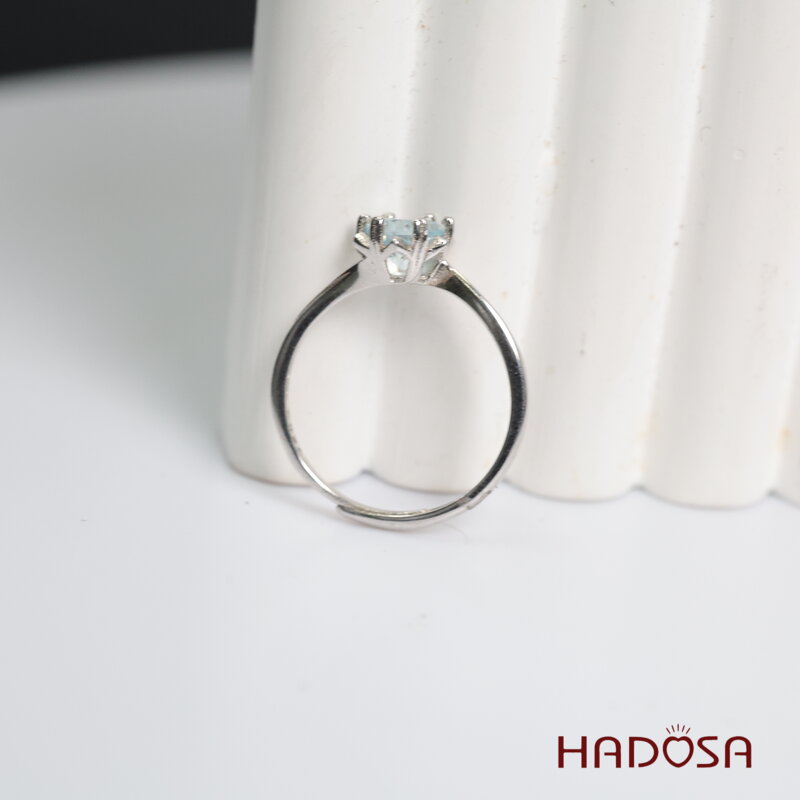 Nhẫn đá Topaz 6mm bạc 925