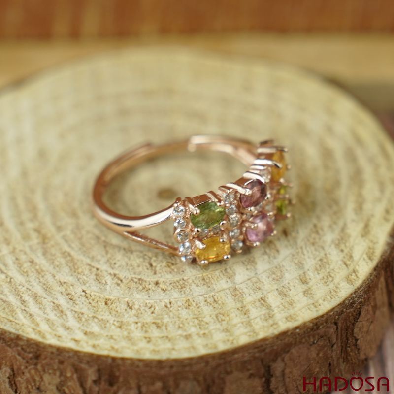 Nhẫn nữ đá tourmaline 3*4mm bạc 925