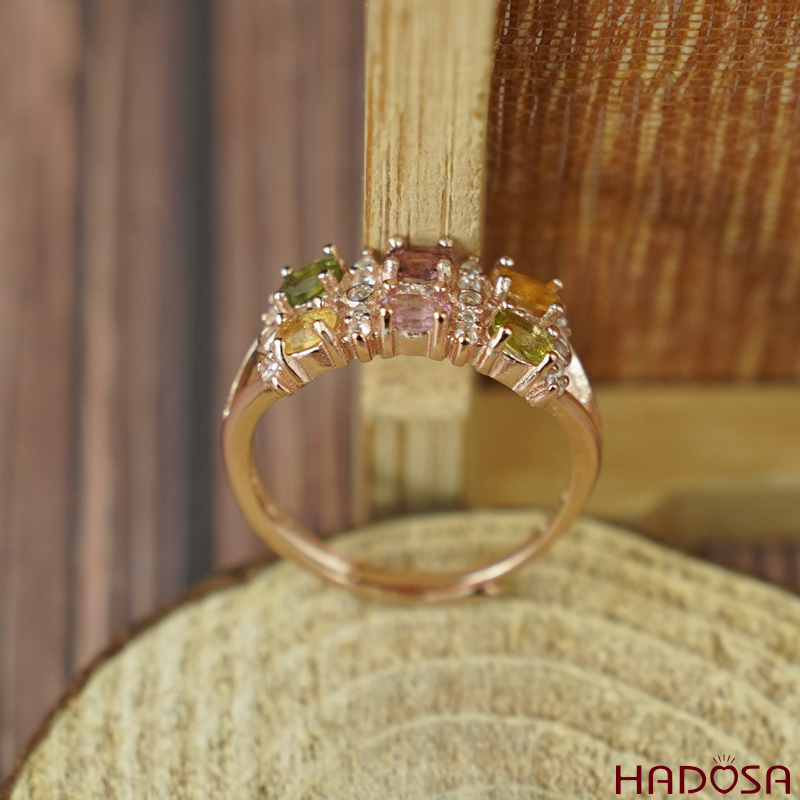 Nhẫn nữ đá tourmaline 3*4mm bạc 925