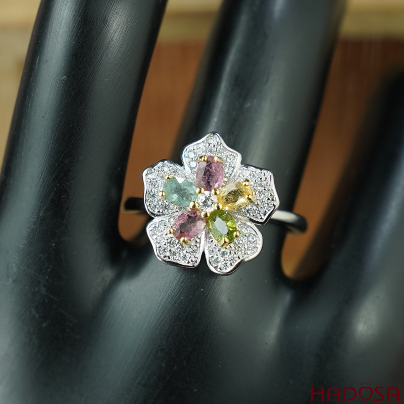 Nhẫn nữ Tourmaline 3*4mm