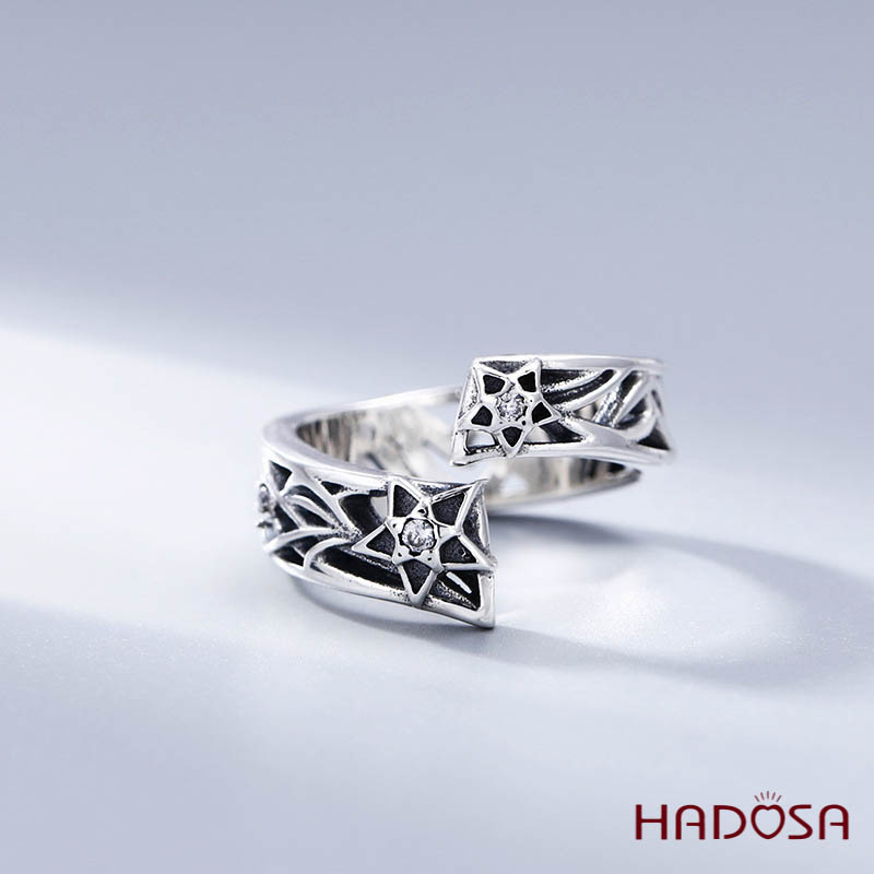 Nhẫn bạc Thái xoắn hở