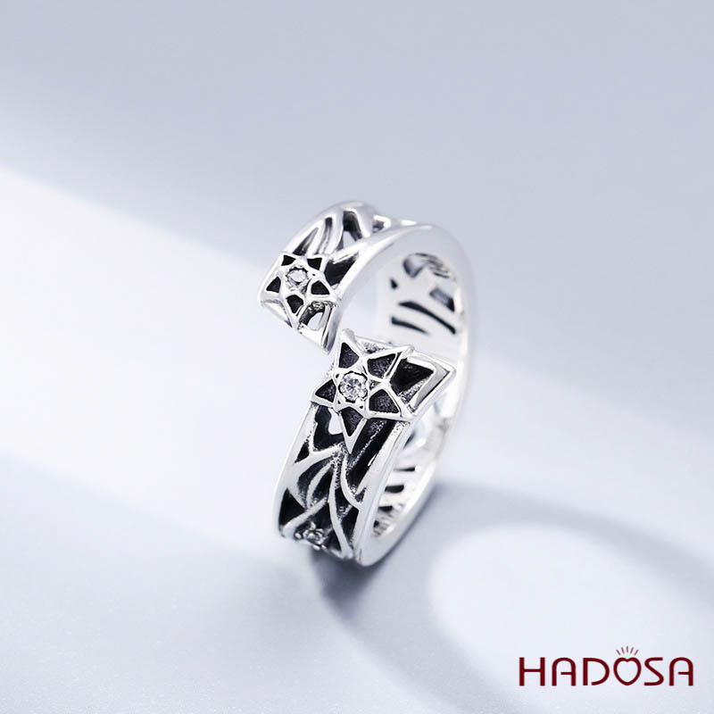 Nhẫn bạc Thái xoắn hở