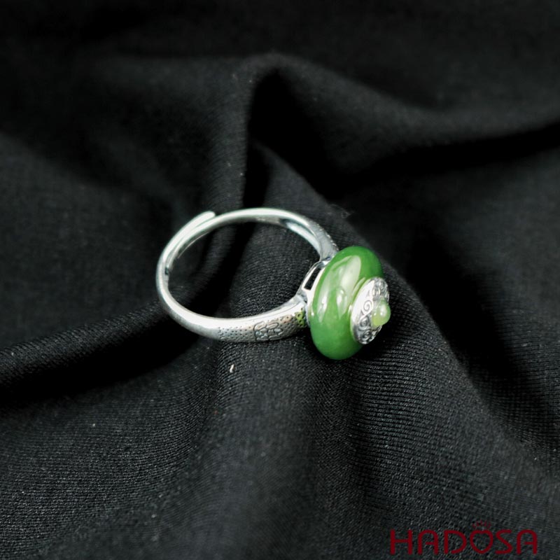 Nhẫn Đồng Điếu Ngọc Bích bạc 925