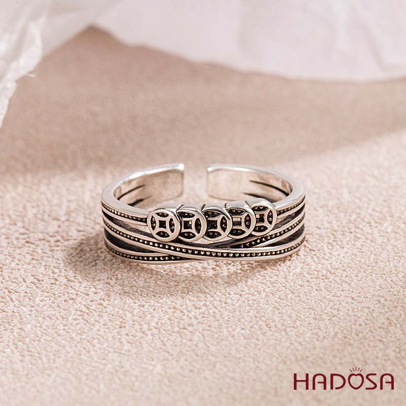 Nhẫn Kim Tiền Bạc Thái S925