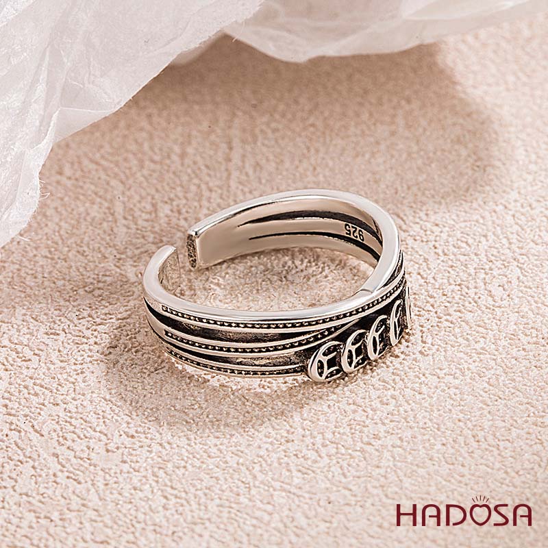 Nhẫn Kim Tiền Bạc Thái S925