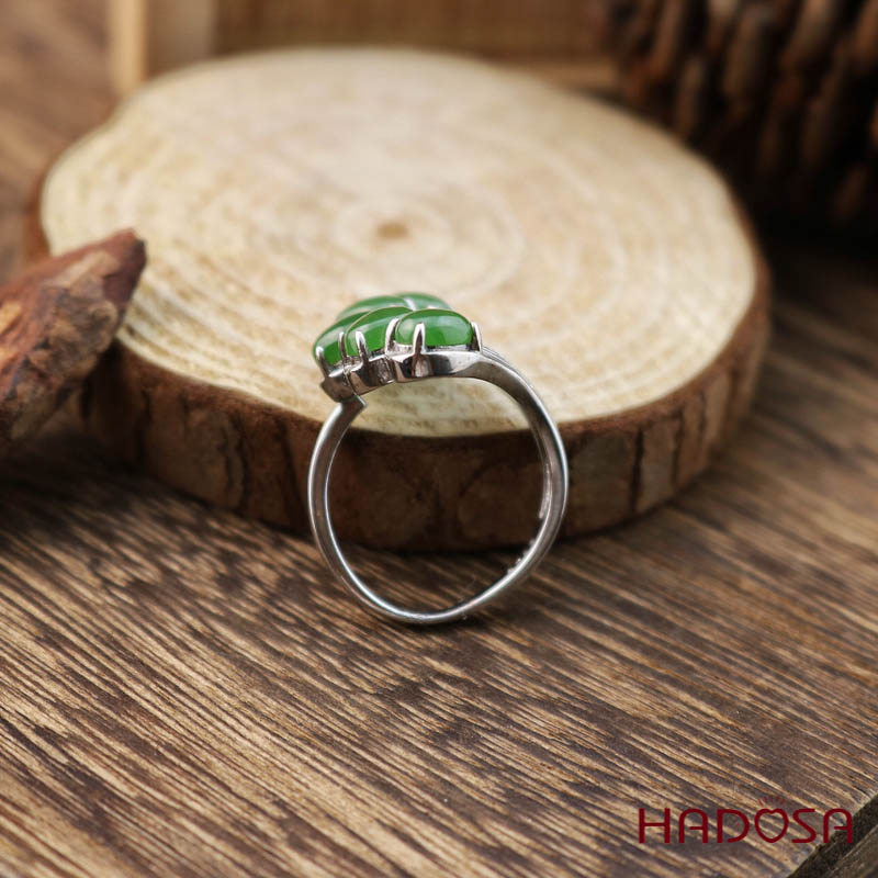 Nhẫn Ngọc Bích Canada (4*6mm) bạc 925