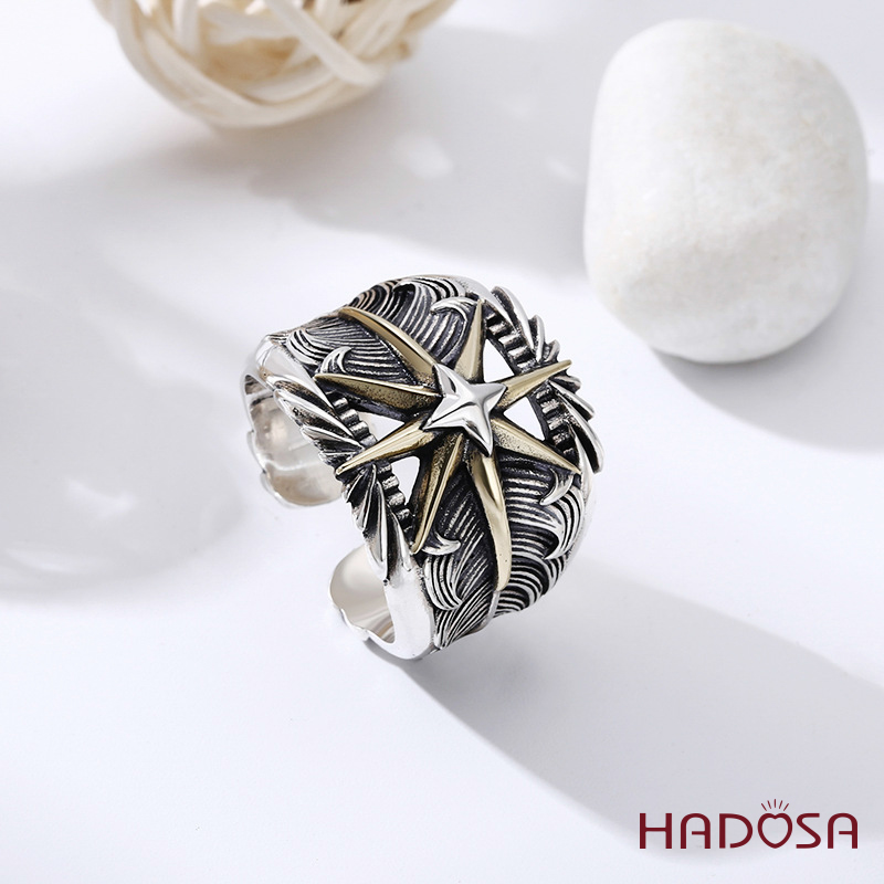 Nhẫn nam bạc Thái Ngôi Sao Phương Bắc