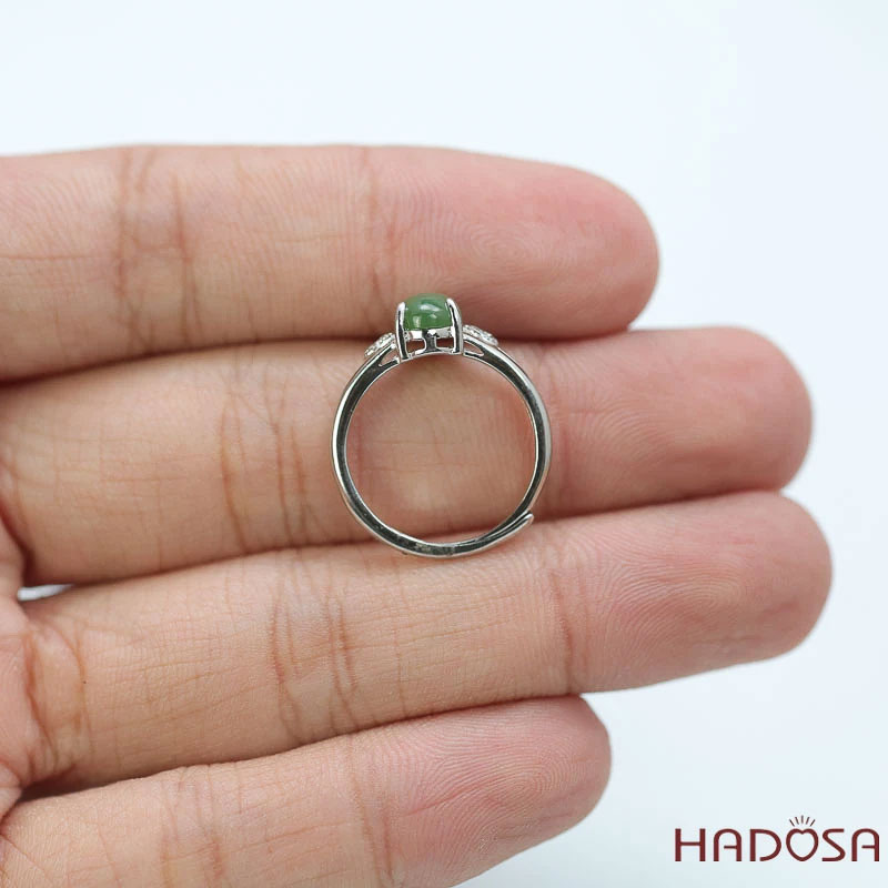 Nhẫn Ngọc Bích Canada 6*8mm bạc 925