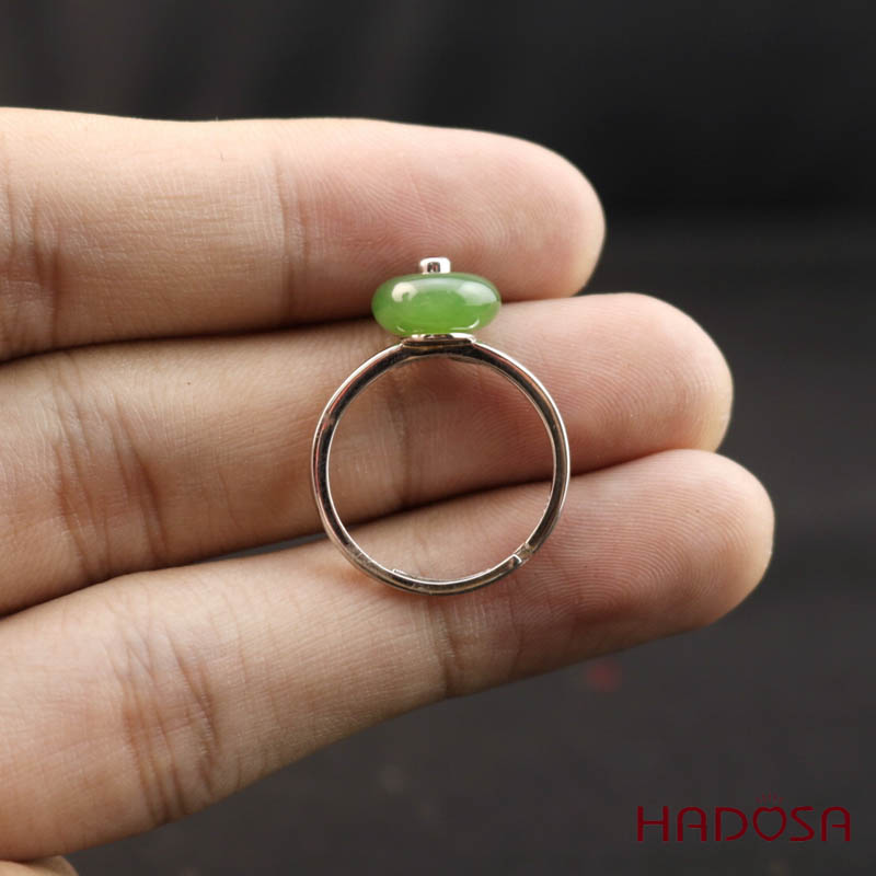 Nhẫn Ngọc Bích Canada (10*10mm) bạc 925