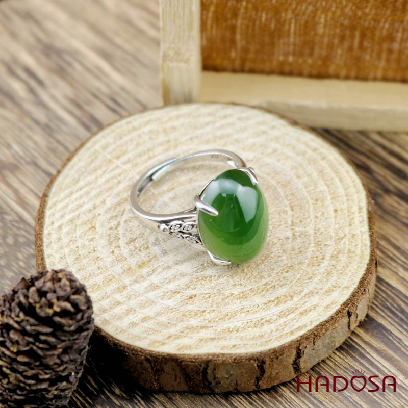 Nhẫn Ngọc Bích Canada (13*18mm) bạc 925