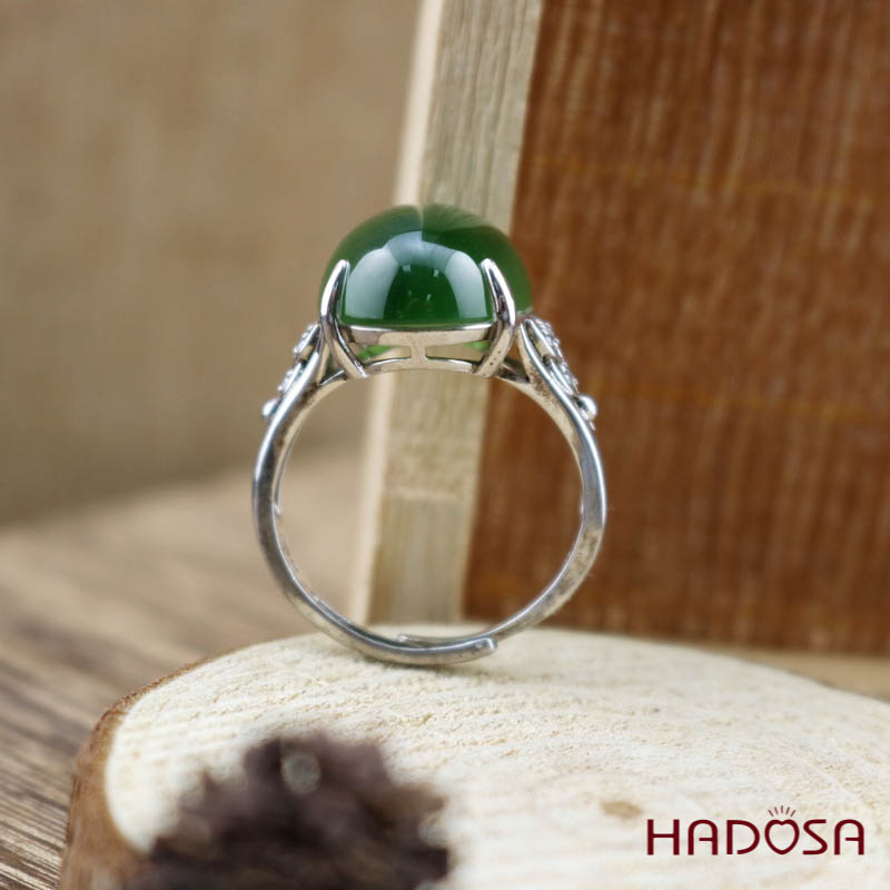 Nhẫn Ngọc Bích Canada (13*18mm) bạc 925