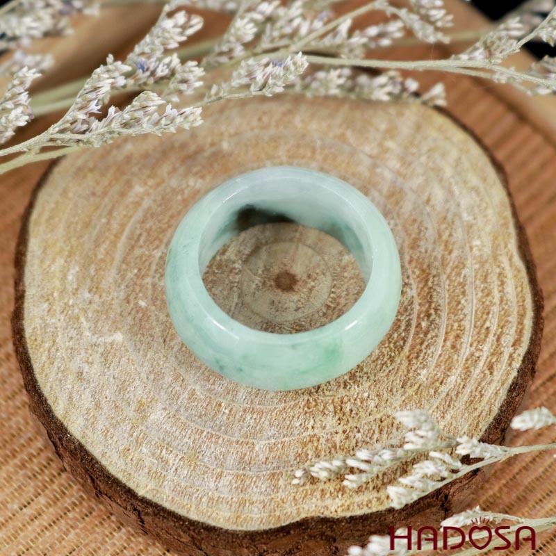 Nhẫn Cẩm Thạch xanh lý ni 18mm