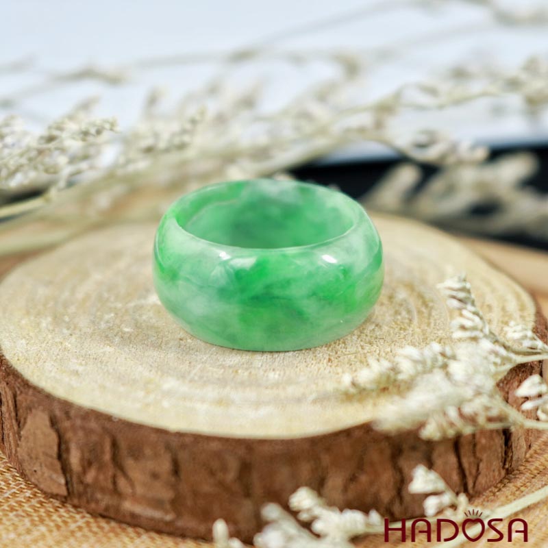 Nhẫn Cẩm Thạch xanh lý size 17