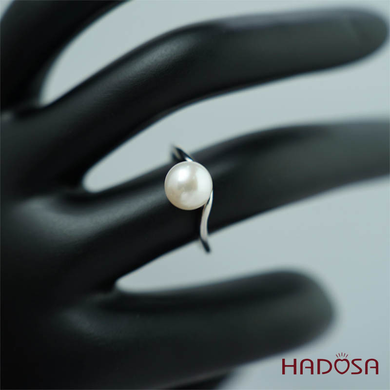 Nhẫn ngọc trai 8mm bạc