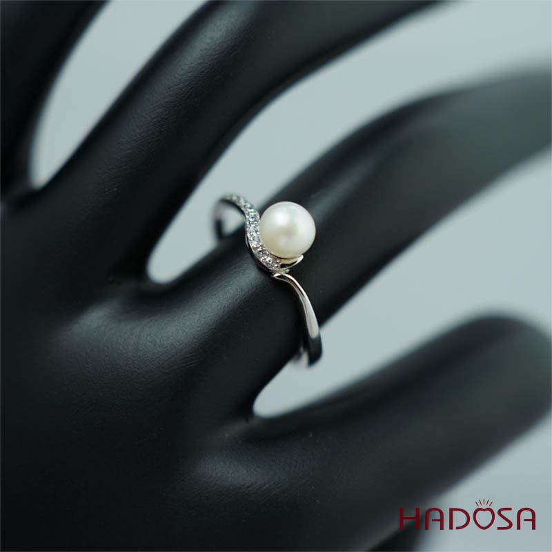 Nhẫn ngọc trai 6mm bạc