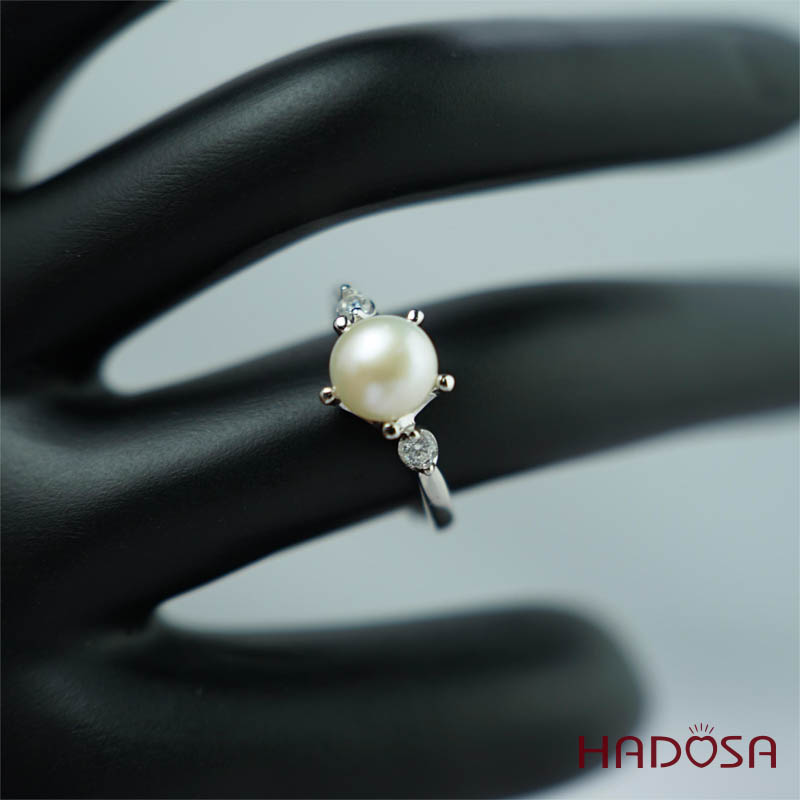 Nhẫn ngọc trai 7mm bạc