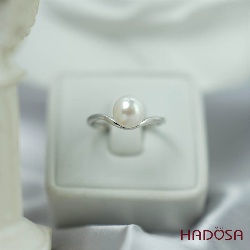 Nhẫn ngọc trai 8mm bạc
