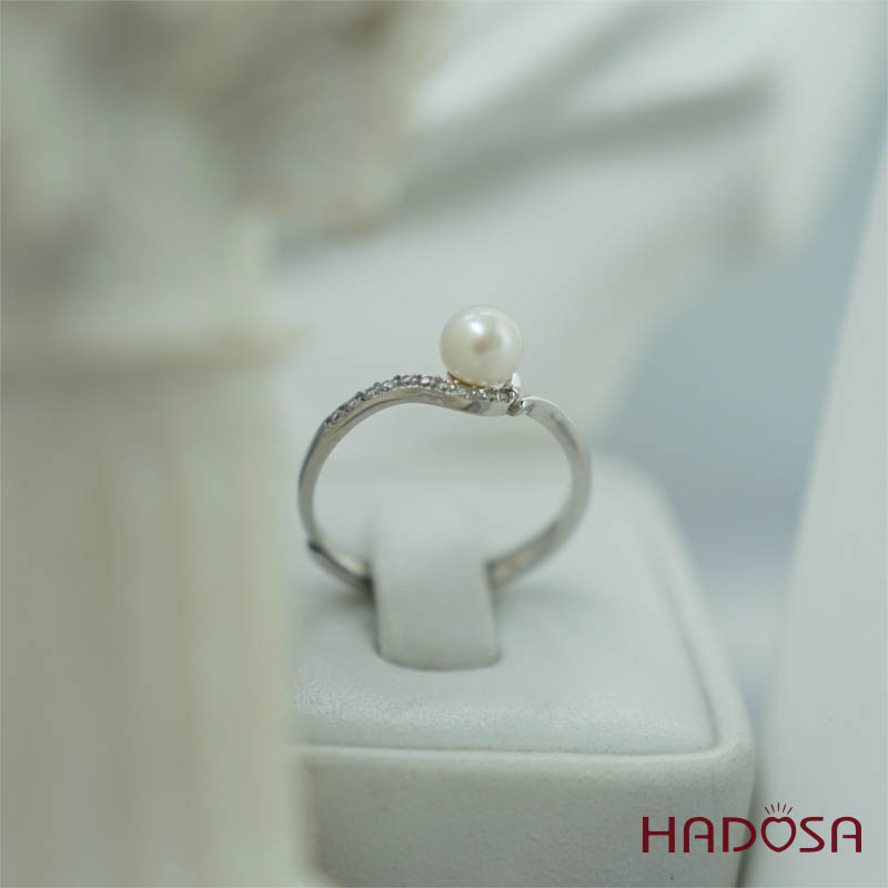 Nhẫn ngọc trai 6mm bạc
