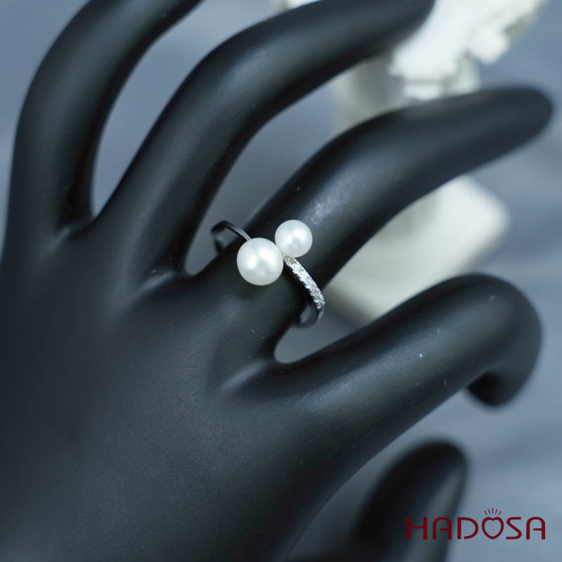 Nhẫn ngọc trai 4-6mm bạc