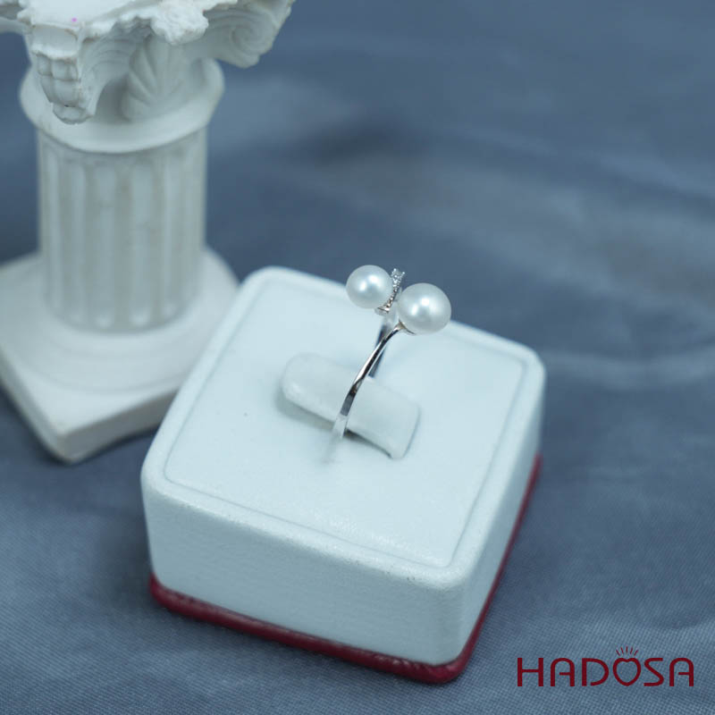 Nhẫn ngọc trai 4-6mm bạc