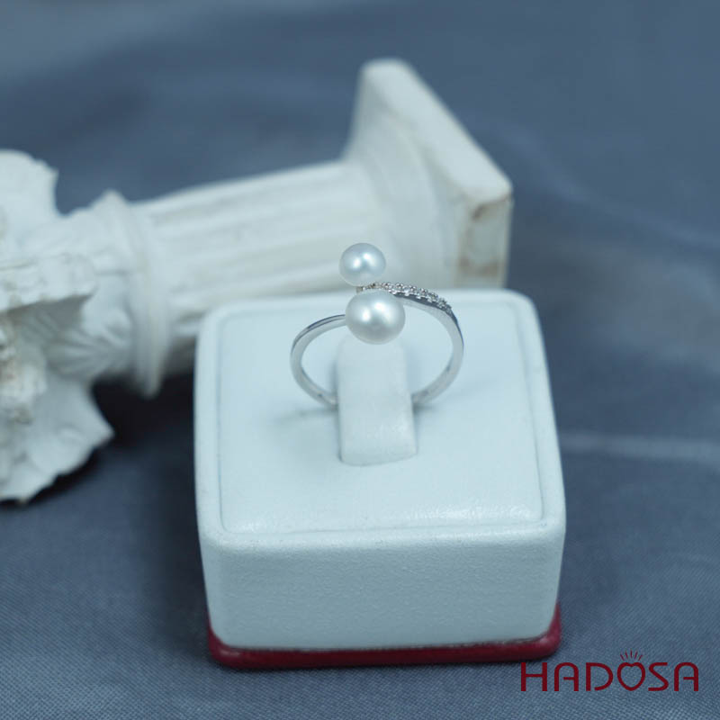 Nhẫn ngọc trai 4-6mm bạc