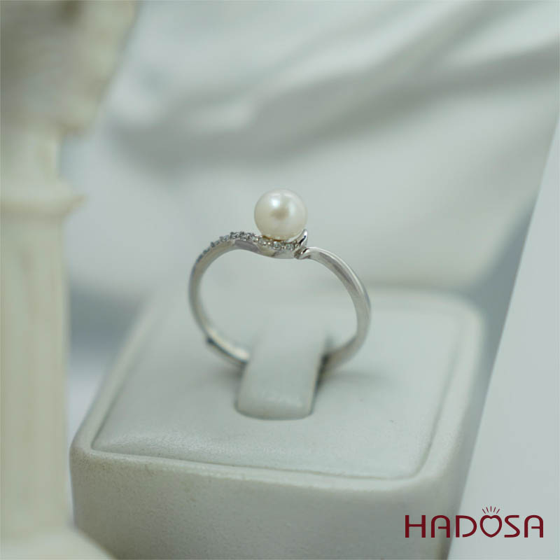 Nhẫn ngọc trai 6mm bạc