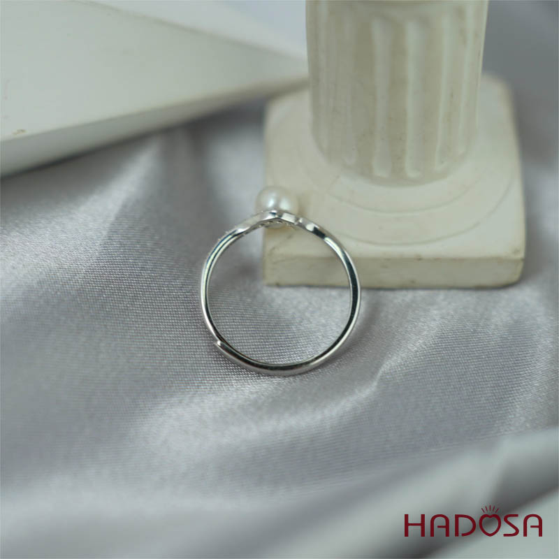 Nhẫn ngọc trai 6mm bạc