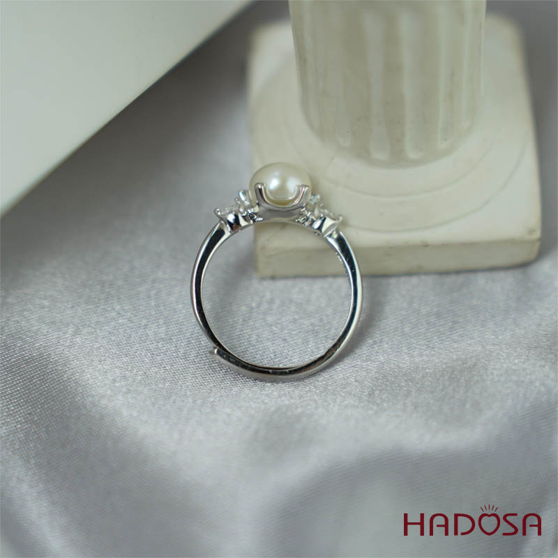 Nhẫn ngọc trai 7mm bạc