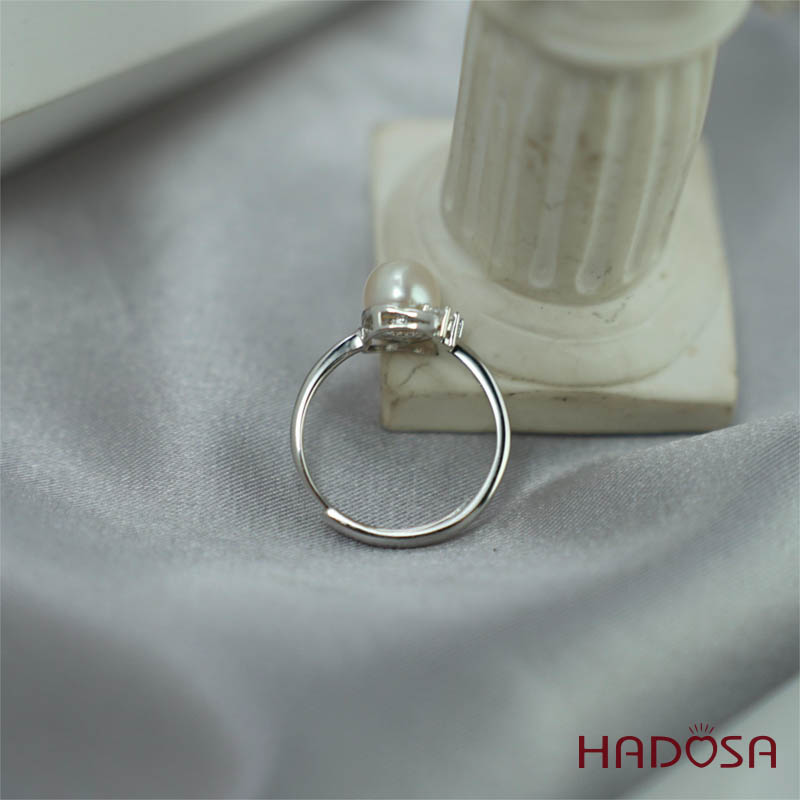 Nhẫn ngọc trai 8mm bạc