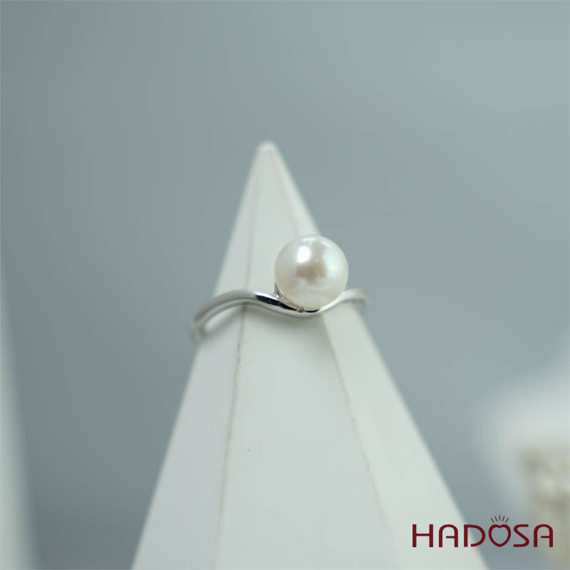 Nhẫn ngọc trai 8mm bạc