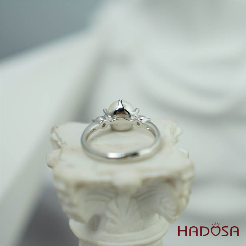 Nhẫn ngọc trai 7mm bạc