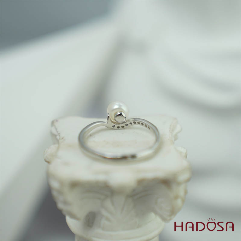 Nhẫn ngọc trai 6mm bạc