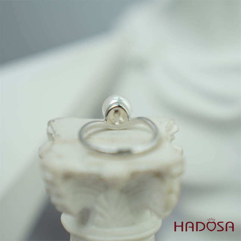 Nhẫn ngọc trai 8mm bạc