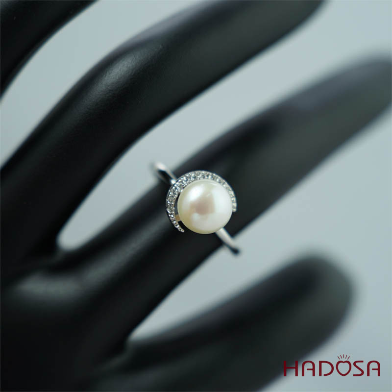 Nhẫn ngọc trai 7mm bạc