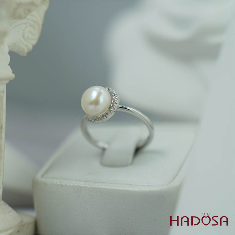 Nhẫn ngọc trai 7mm bạc