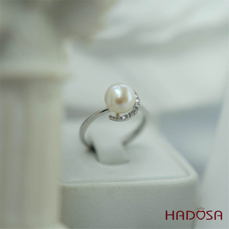 Nhẫn ngọc trai 7mm bạc