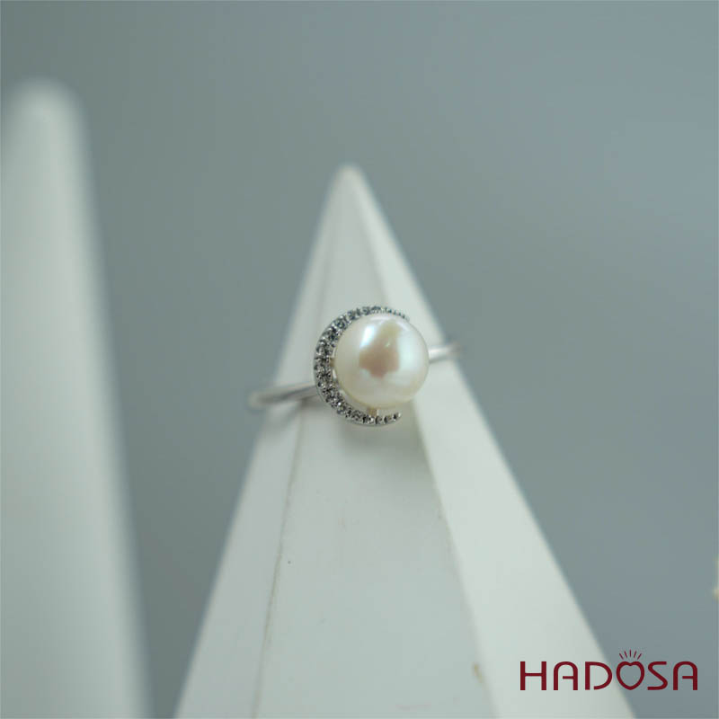 Nhẫn ngọc trai 7mm bạc