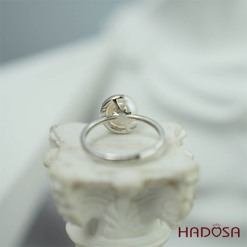 Nhẫn ngọc trai 7mm bạc