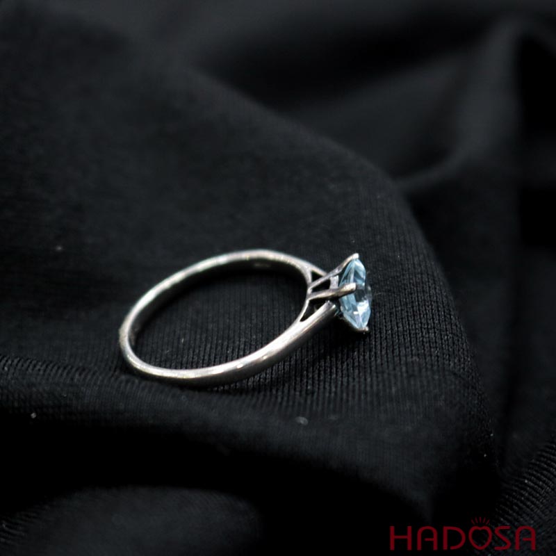 Nhẫn nữ đá Topaz bạc 925 cao cấp size 15