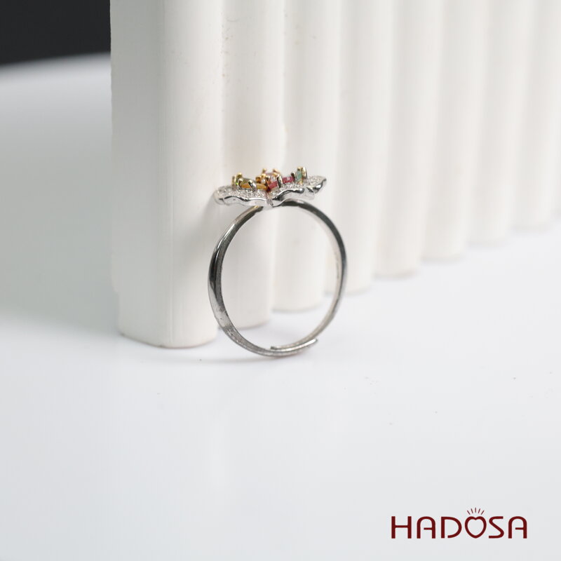 Nhẫn nữ đá Tourmaline 3*4mm bạc 925