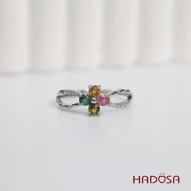 Nhẫn nữ đá Tourmaline 3mm bạc 925