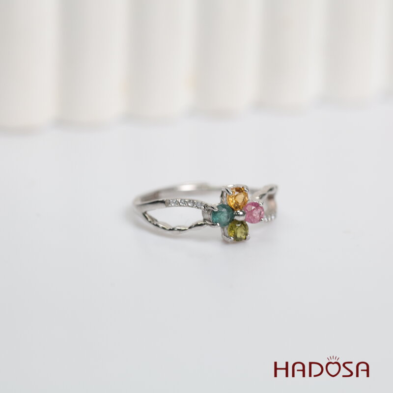Nhẫn nữ đá Tourmaline 3mm bạc 925